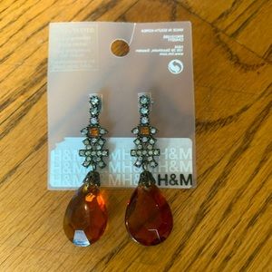 Statement Amber & Diamond Earrings